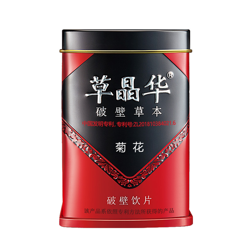 草晶华菊花壁草本产品规格：每罐20袋每袋1克价格：85元/罐原料产地：浙江性状：黄绿色至褐绿色的颗粒，气清香，味甘微苦功能主治：散风清热，平肝明目，清热解毒。用于风热感冒，头痛眩晕，目赤肿痛，眼目昏花，疮痈肿毒。用法与用量：冲泡服用。一次1~2袋，一日2~3次。可反复至无味时连同药渣一起服用。或遵医属